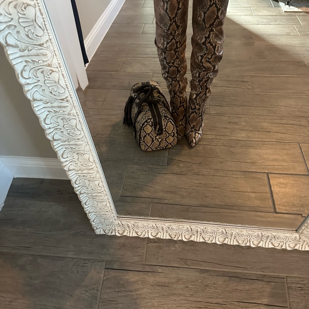 Steve Madden Brown Snakeskin Over the Knee Boots